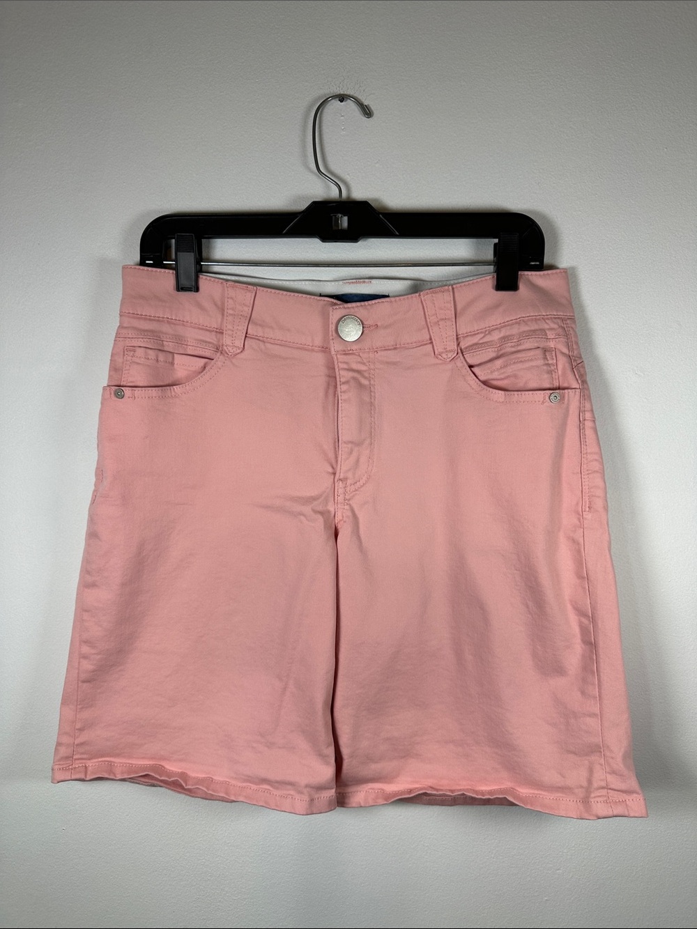 Democracy Pink "Ab"solution Denim Shorts Slimming Stretch Jorts Women's 8 - Picture 2 of 12
